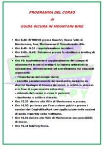 Programma Corso di Guida sicura in mountain bike