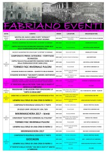 FABRIANO EVENTI dal 16 al 26 febbraio 2017